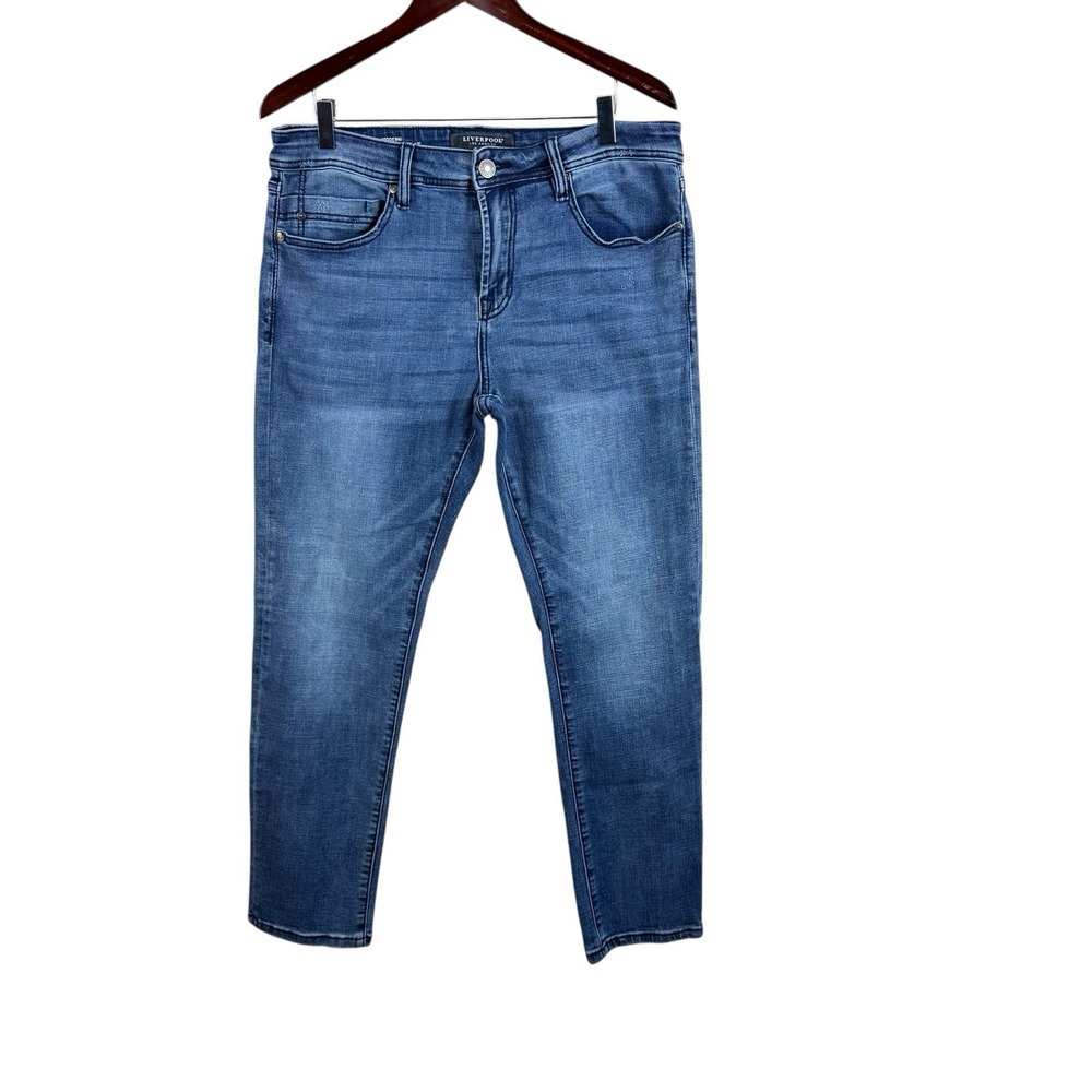 Liverpool Jeans Mens 35x30 Medium Wash Blue Modern Straight Eco Logical Denim